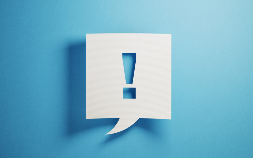 White chat bubble on blue background | 5 Steps to a Great Scorecard