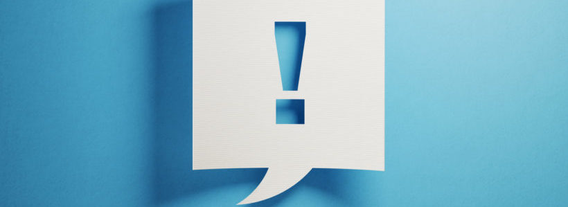 White chat bubble on blue background | 5 Steps to a Great Scorecard