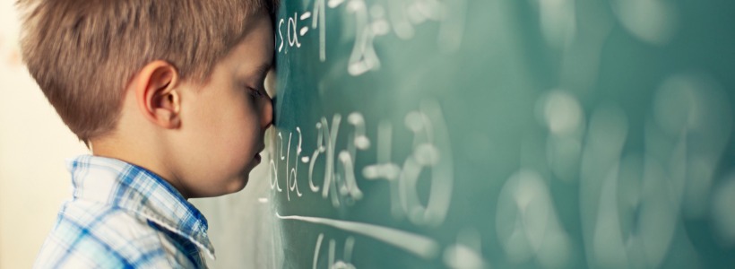 overwhelmed boy at a chalkboard | using spreadsheets to run on EOS